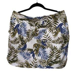 Craft & Barrow Skirt Shorts Palms Ferns Print Large